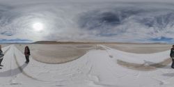 Esto es un salar en el altiplano de Atacama en 360 grados
