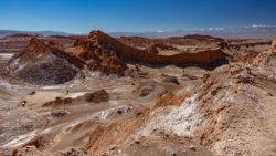 Vista del anfiteatro en el valle de la Luna