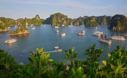 Vista de la bahía de halong