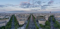 Campos Eliseos con Sacre Cour y Panorámica de París desde Arco del Triunfo