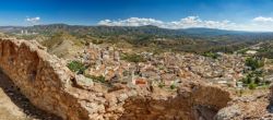 Fotografía: Super panorámica de Jalance con su castillo y nuclear de Cofrentes